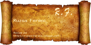 Ruzsa Ferenc névjegykártya