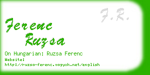 ferenc ruzsa business card